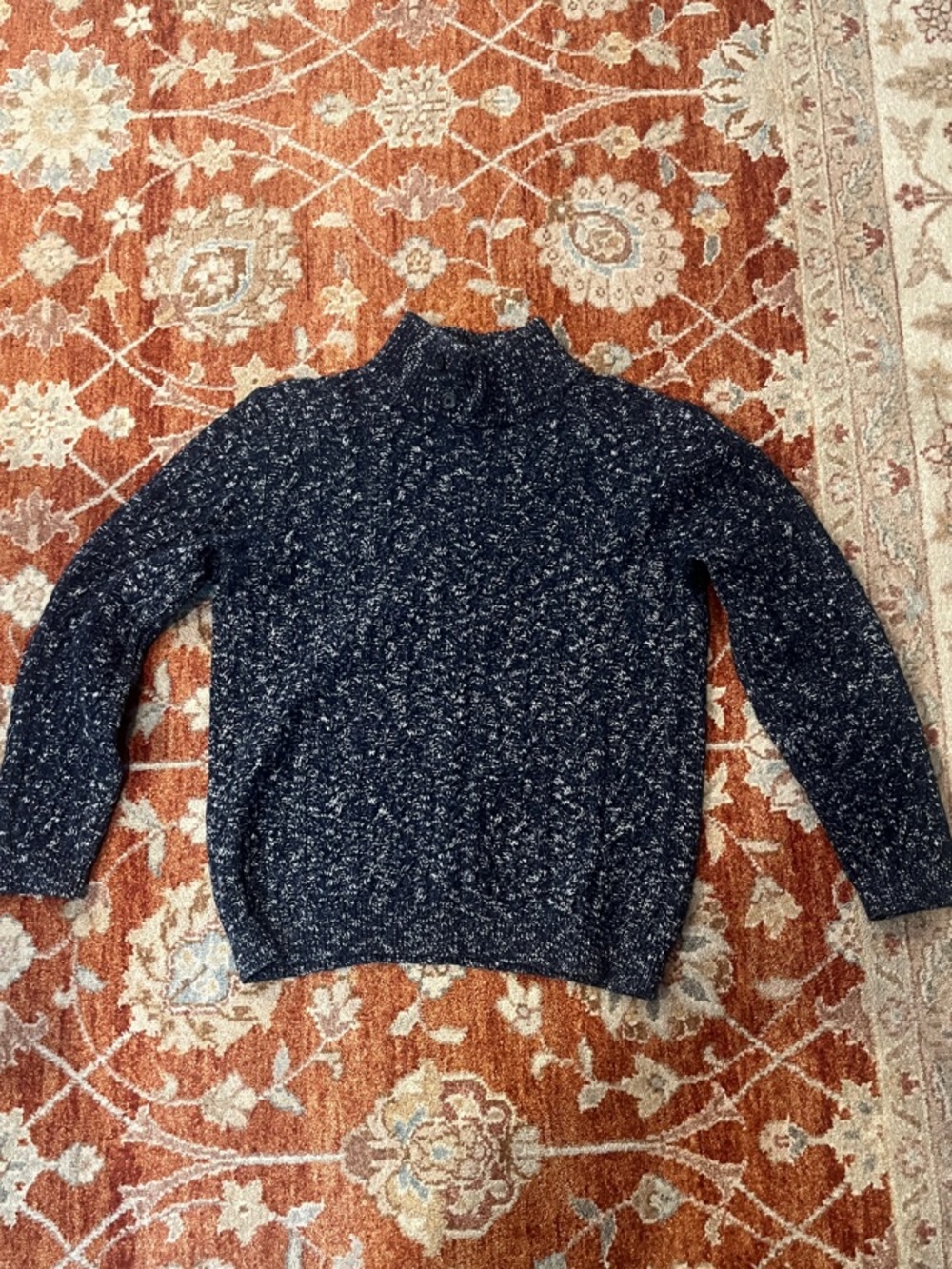 Reiss Navy Speckle Turtleneck Sweater